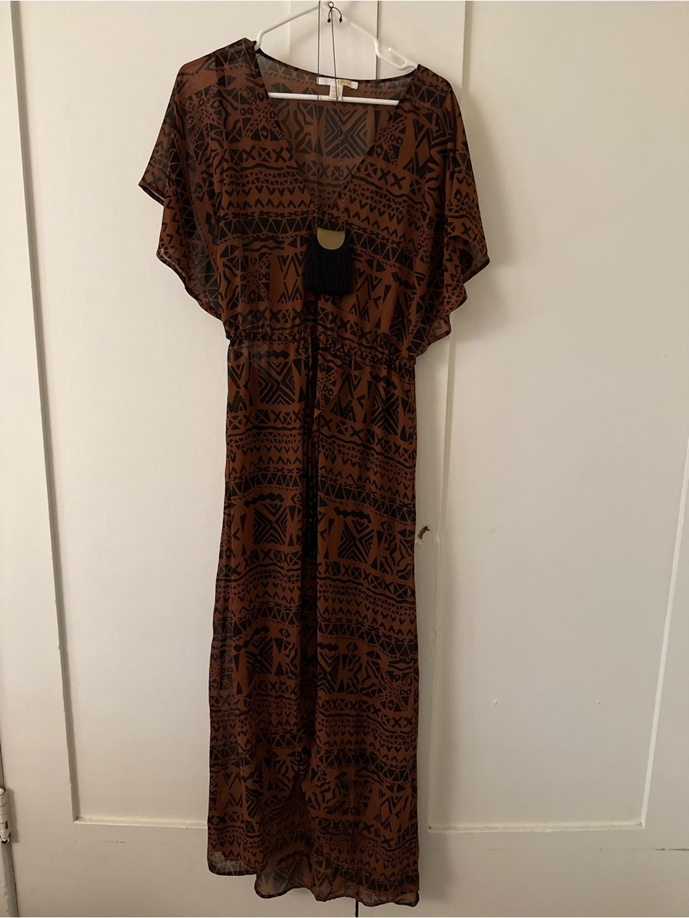Amuse Society Brown and Black Tribal Maxi Dress
